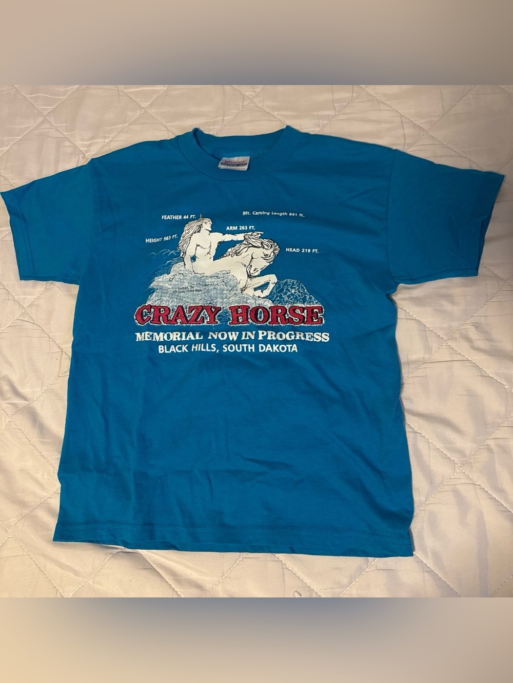 Vintage Crazy Horse Youth Graphic Tee in Bright Blue